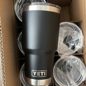 (2) Yeti rambler 30oz black tumbler brand new